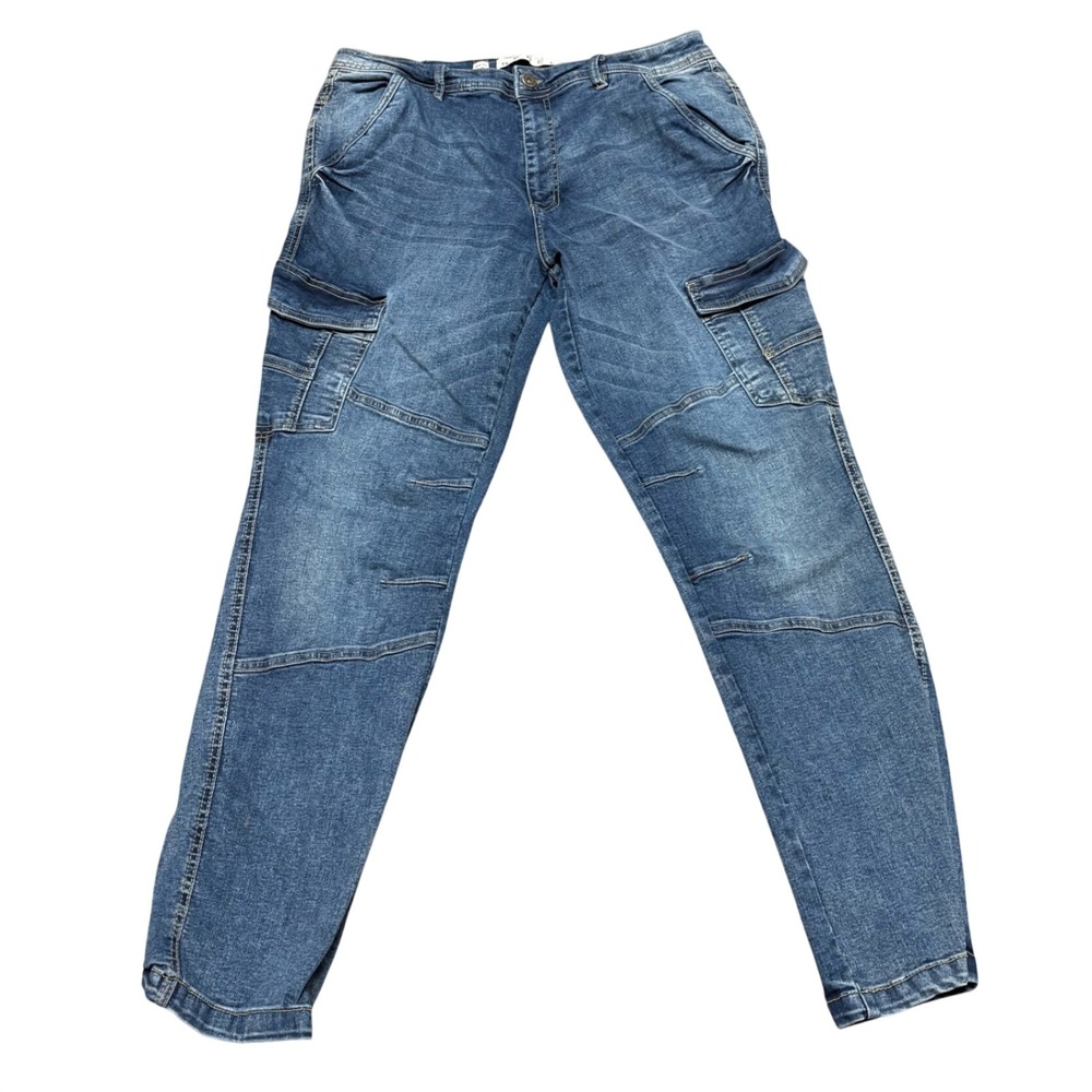 Artful Rebel‎ Mens Jeans Cargo Blue Denim 34x31 Stretch Denim